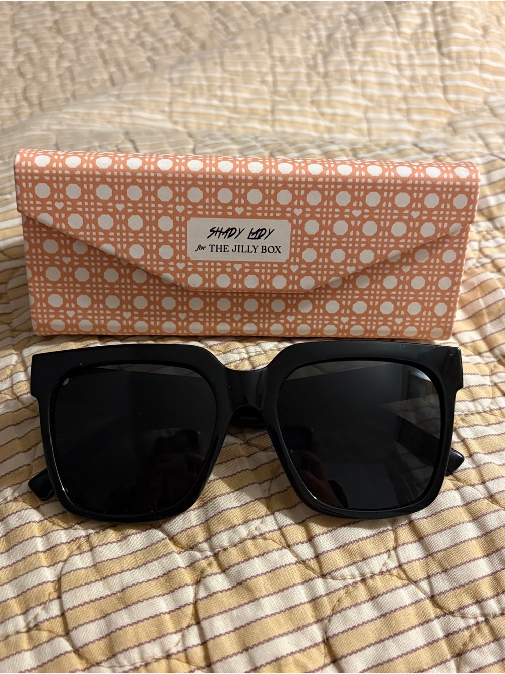 Shady Lady X The Jilly Box Neutral Black Oversized Square Sunglasses